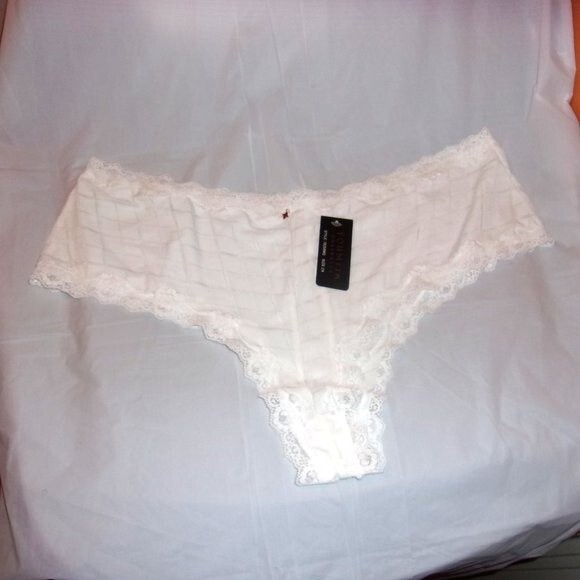 Youmita White Jacquard 40DD Push Up Bra/1XHipster - Picture 6 of 12